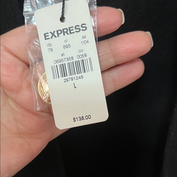 Express Women's Elegant Black Blazer with Gold Buttons - Picture 3 of 3